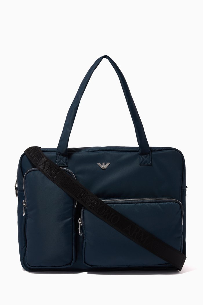 

Logo Diaper Bag in Nylon, Set of 3, Blue