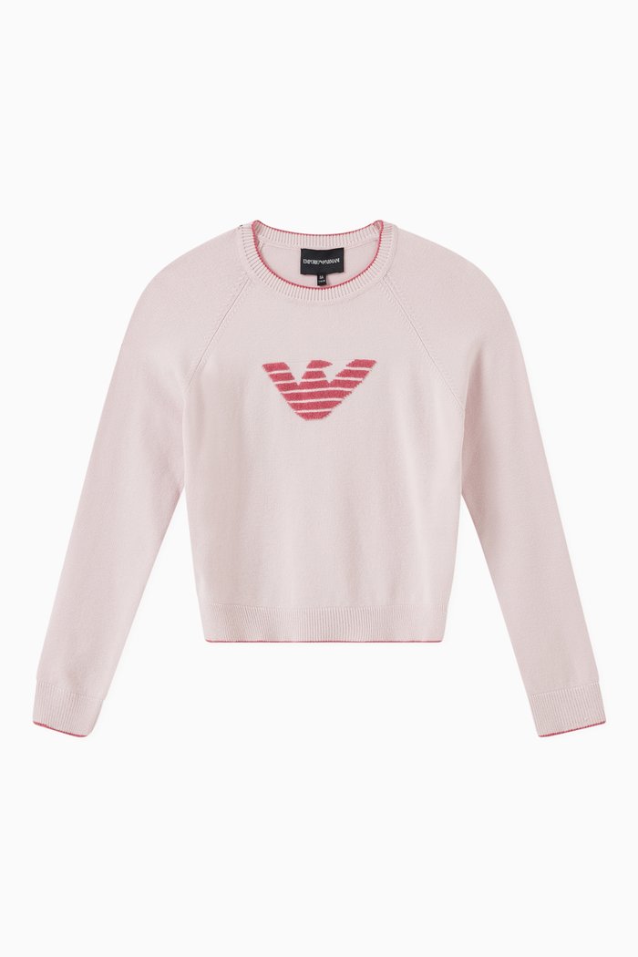 

Logo Knit Sweater in Viscose & Polyamide, Pink