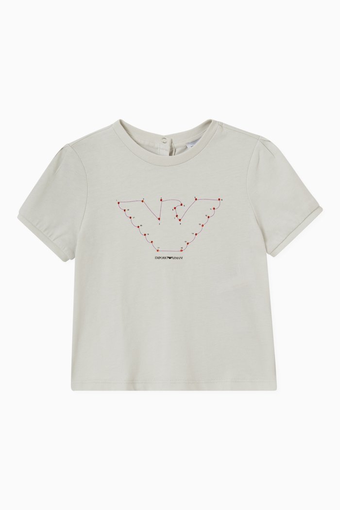 

Macro Eagle Print T-shirt in Cotton, Grey