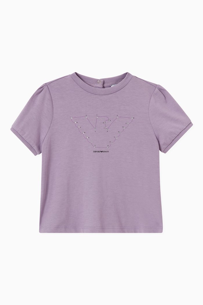 

Macro Eagle Print T-shirt in Cotton, Purple