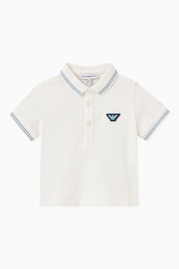 Logo Polo T-shirt in Cotton, White