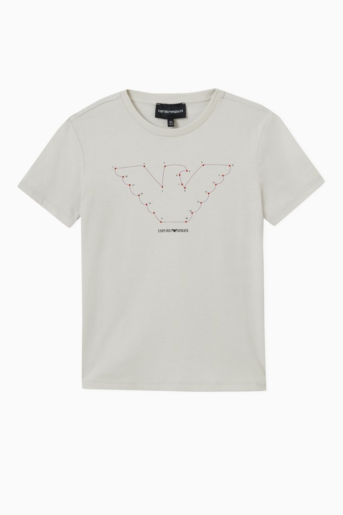 

Macro Eagle Print T-shirt in Cotton, Grey