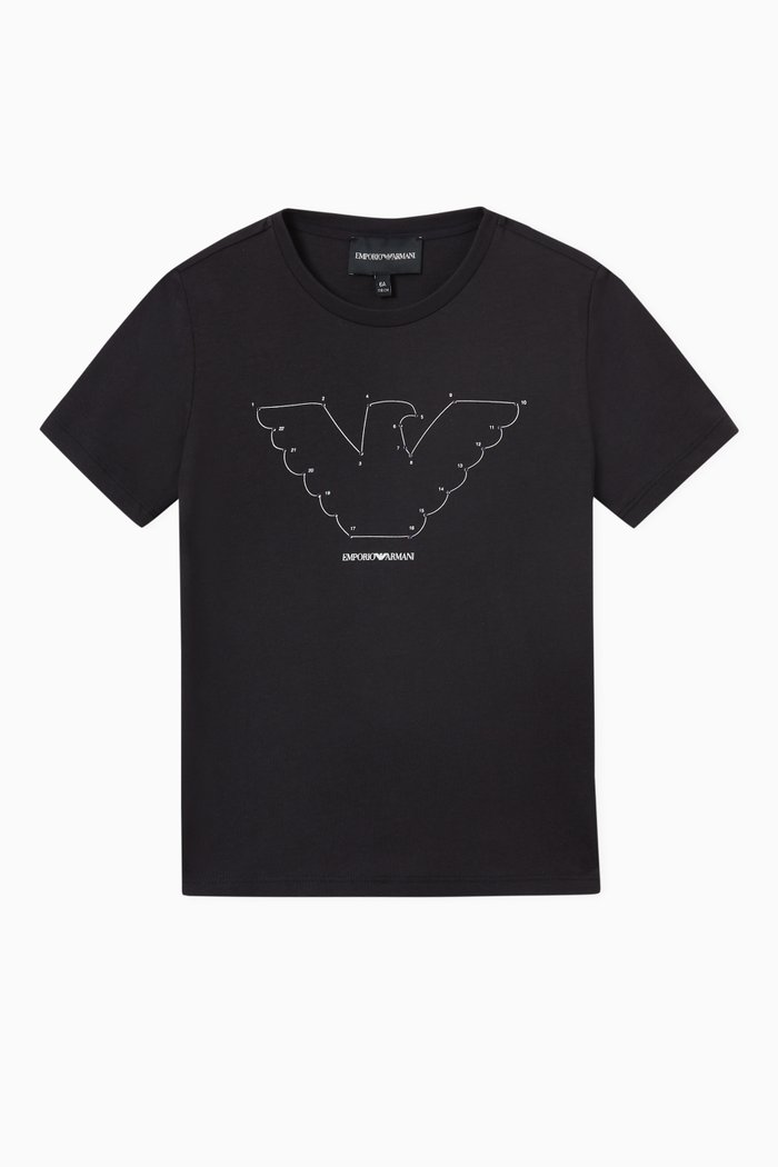 

Macro Eagle Print T-shirt in Cotton, Blue