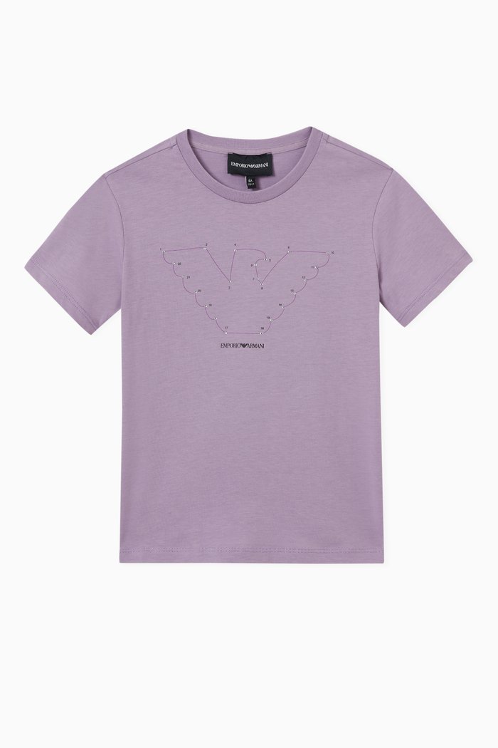 

Macro Eagle Print T-shirt in Cotton, Purple
