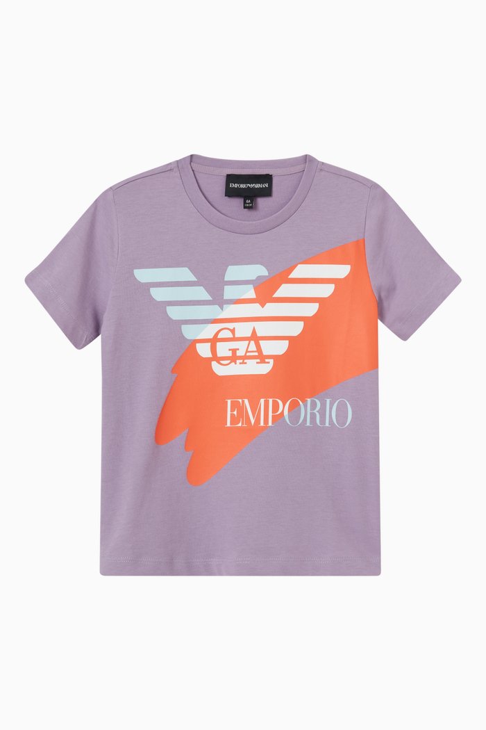 

Logo Print T-shirt in Cotton, Purple