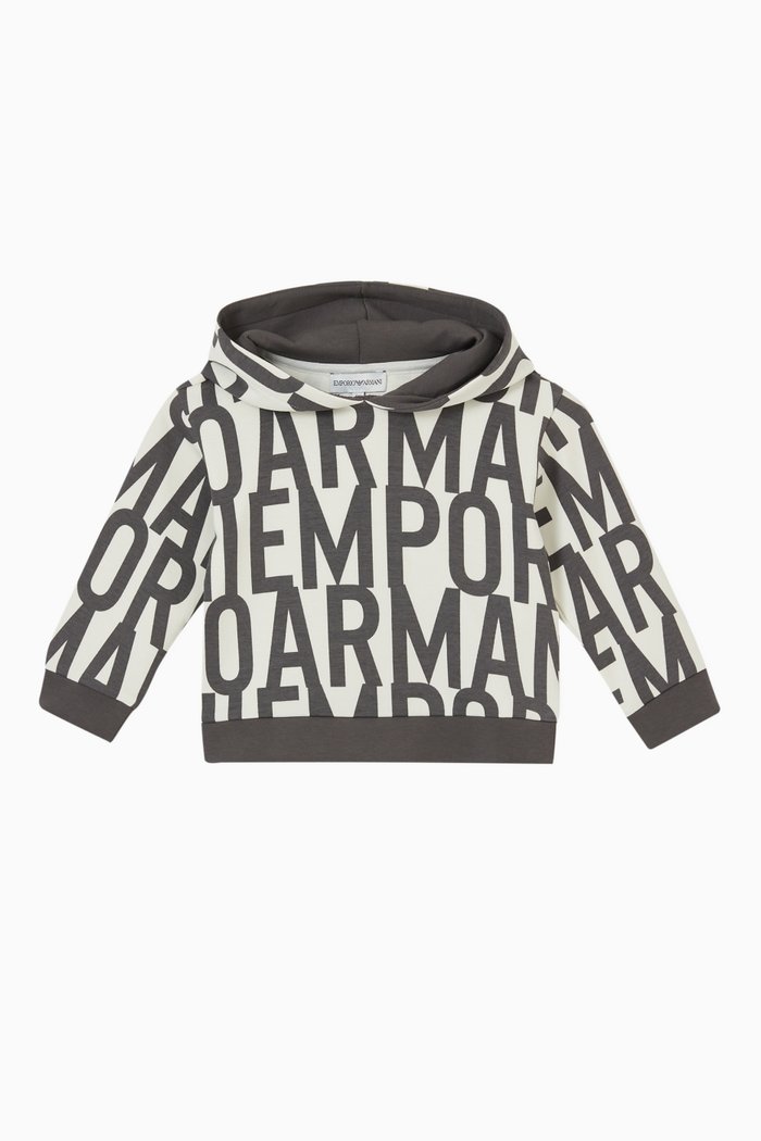 

EA Macro Logo Hoodie in Cotton, White