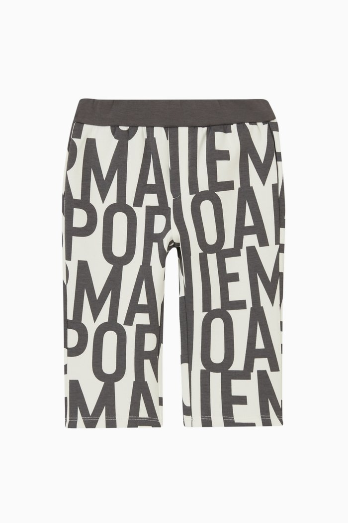 

EA Macro Logo Text Sweatpants in Double Jersey, White