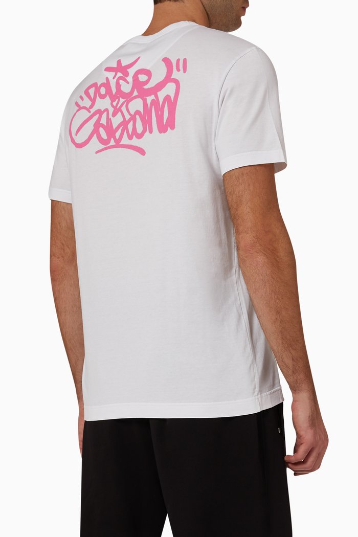 

Spray-paint DG Logo T-shirt in Cotton Jersey, White