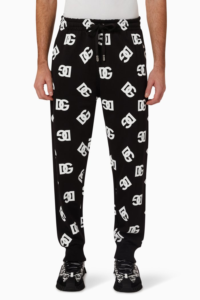 

Jogging Pants in DG Jersey Jacquard, Black