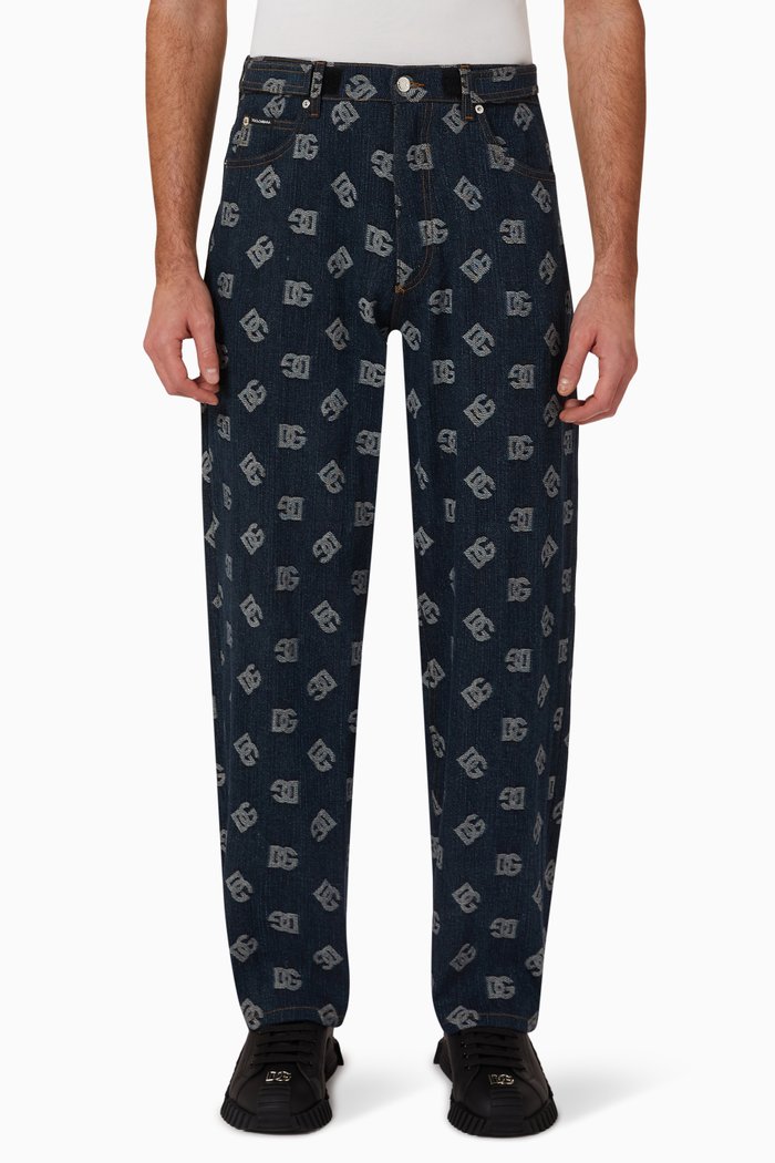 

DG-logo Oversized Jeans in Denim, Blue