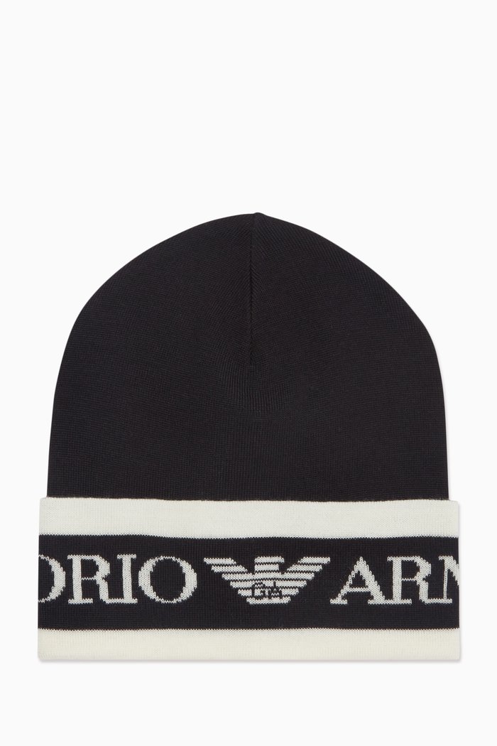 

Logo Beanie in Cashmere Knit, Blue