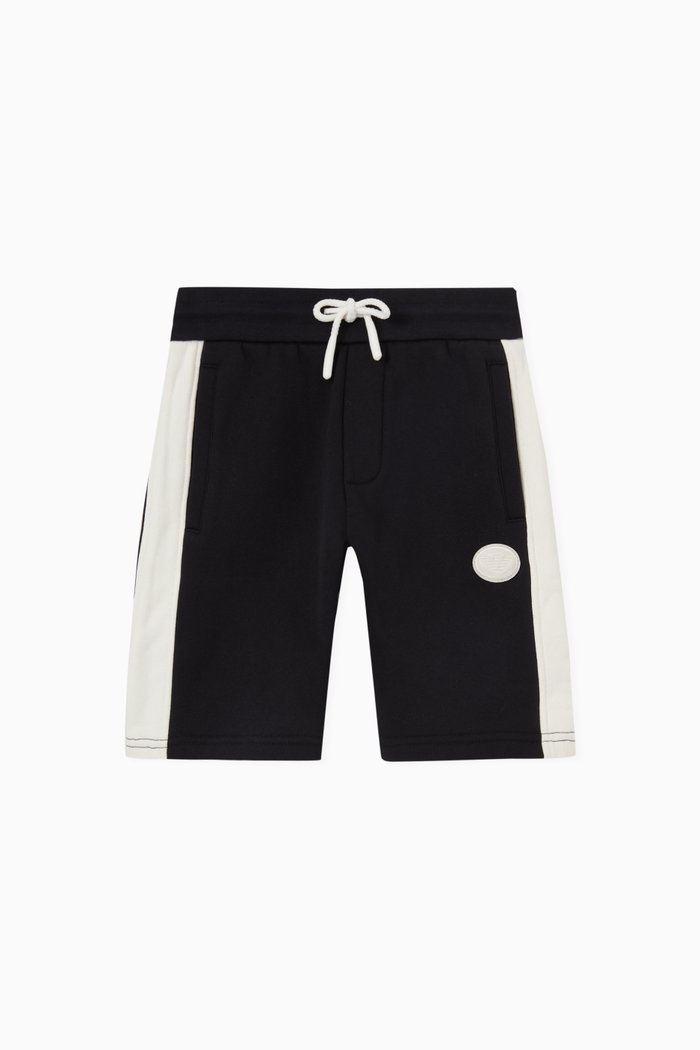 

Logo Striped Shorts, Black