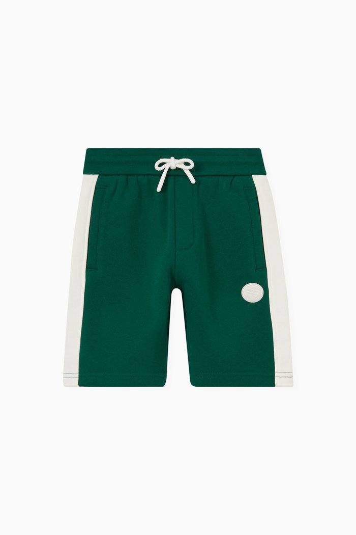 

Logo Striped Shorts, Green