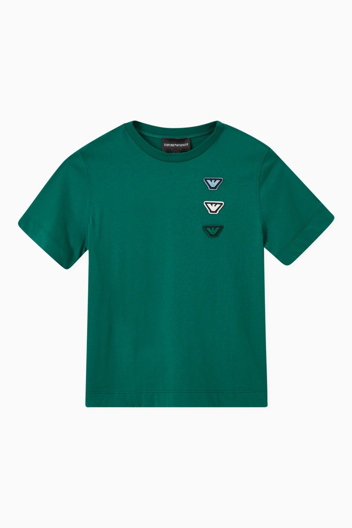 

Rubberised Logo T-shirt in Cotton, Green