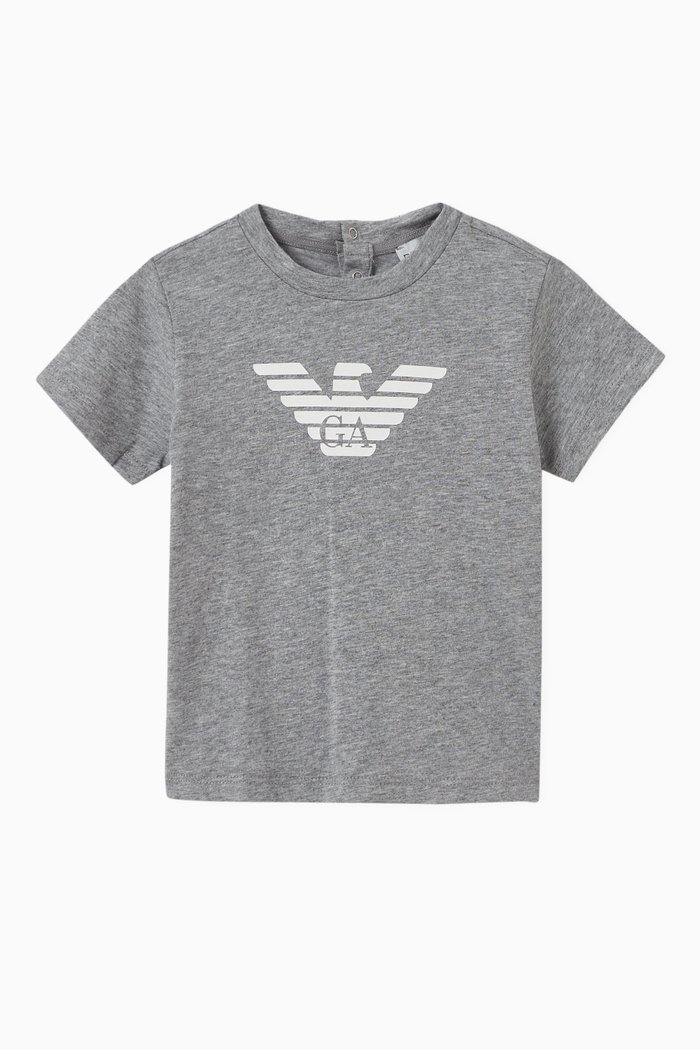 

Eagle Logo Print Essential T-shirt in Cotton, Grey