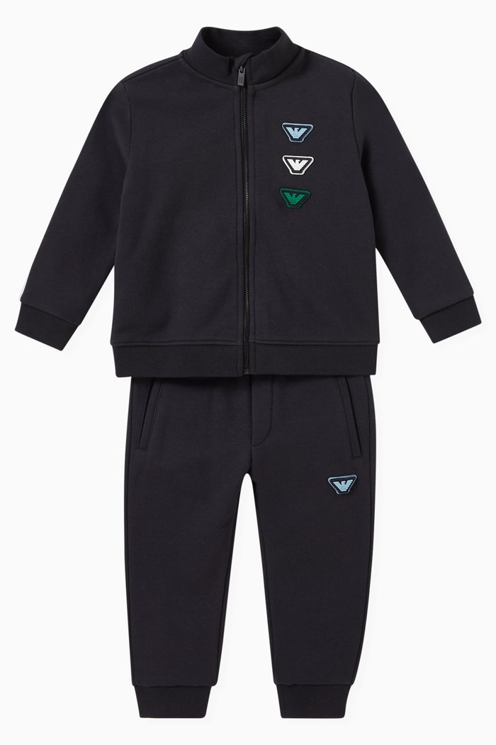 

3D Eagle Logo Tracksuit in Cotton, Blue