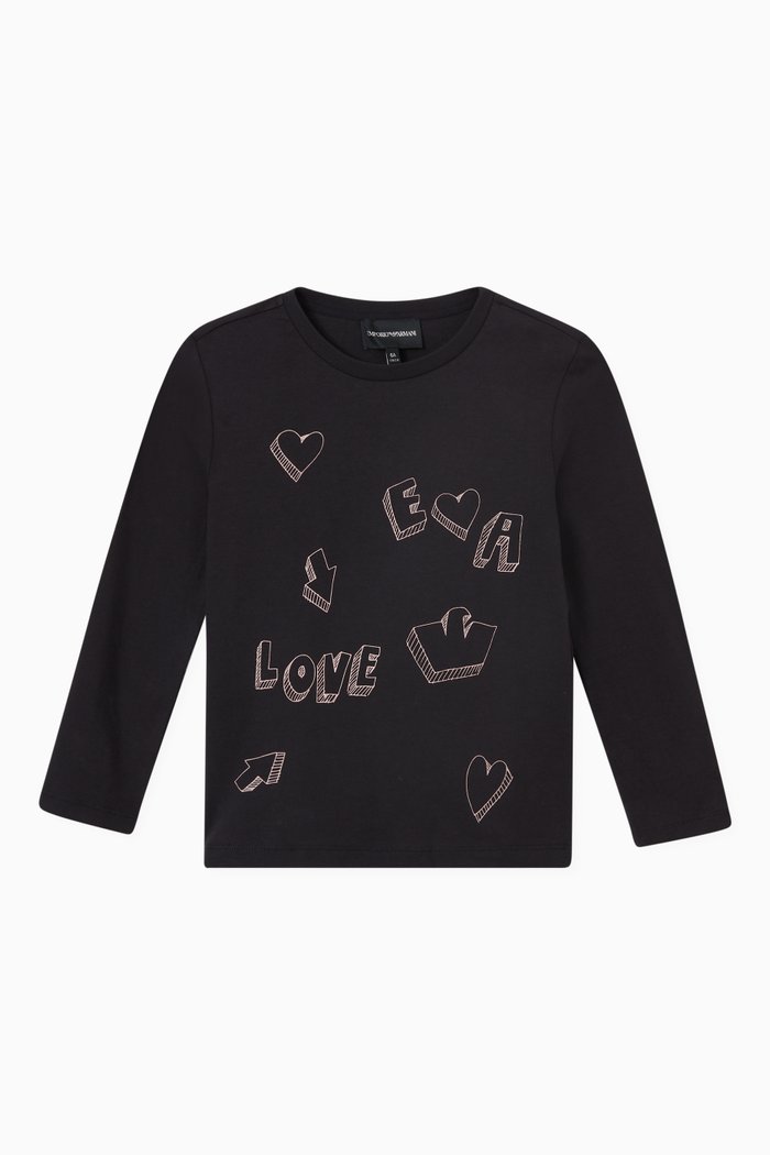 

Music Page Logo Print T-shirt in Cotton, Blue
