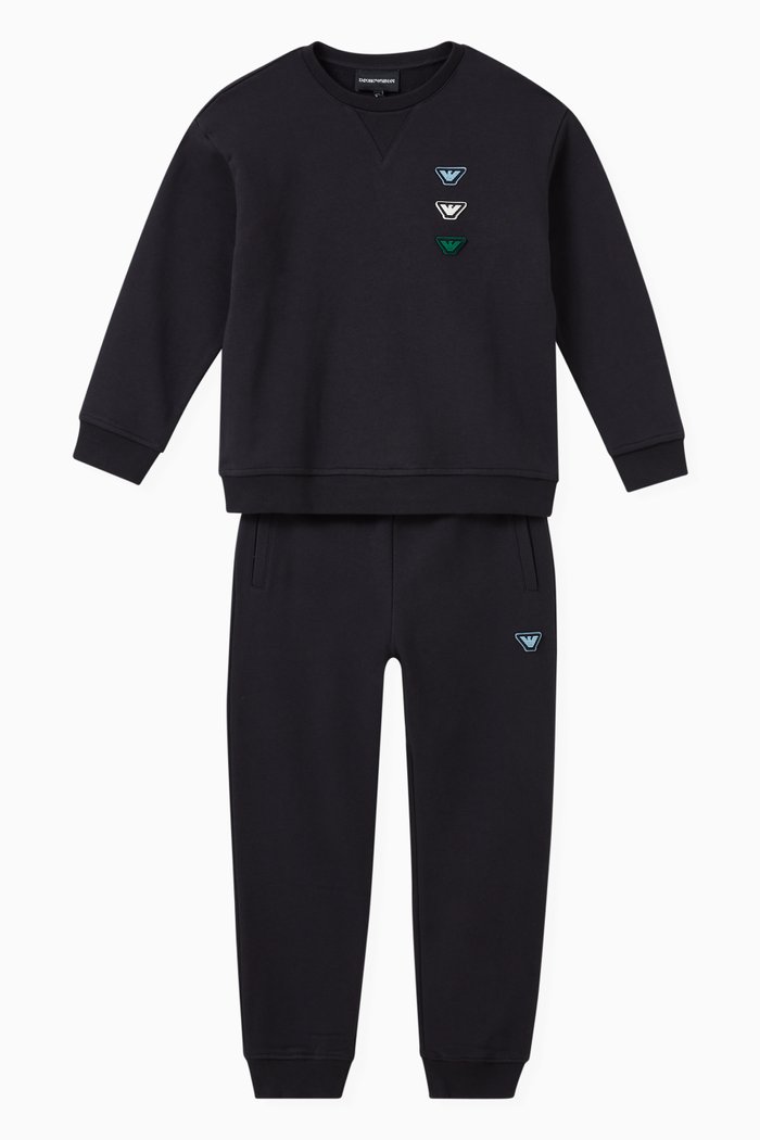 

3D Eagle Logo Tracksuit in Cotton, Blue