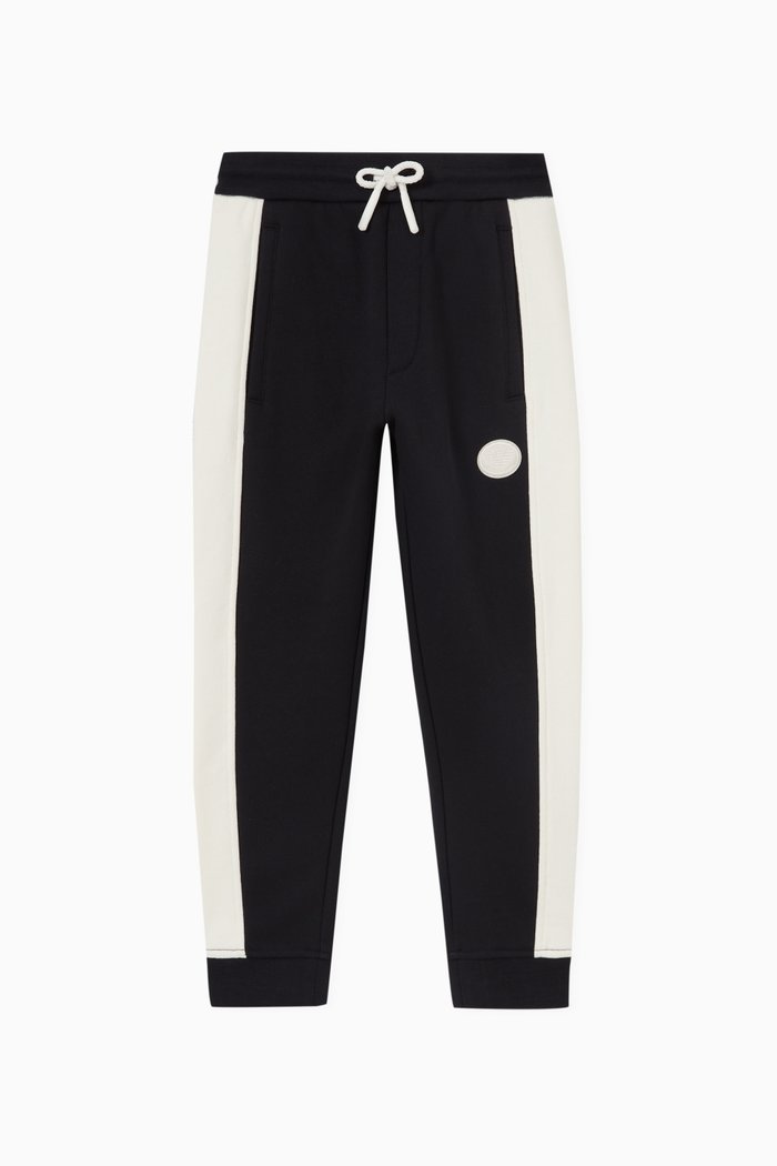 

Logo Striped Sweatpants in Cotton, Black