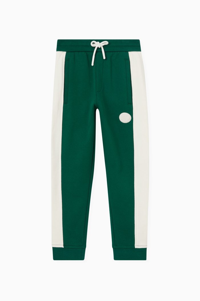 

Logo Striped Sweatpants in Cotton, Green