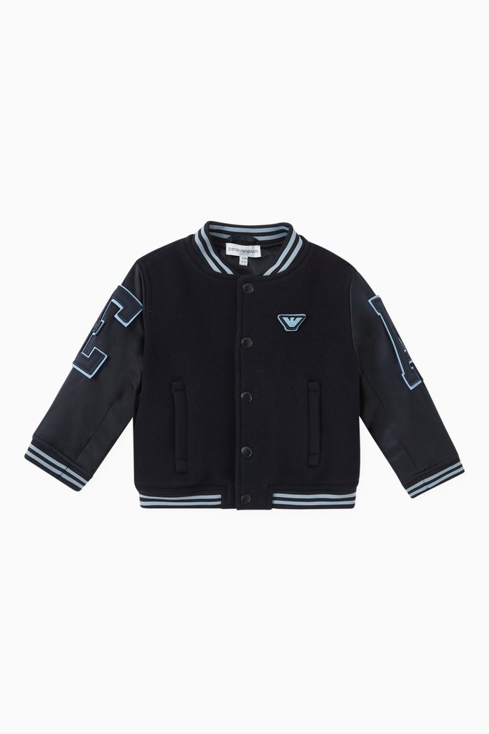 

Logo Bomber Jacket in Polyester, Blue