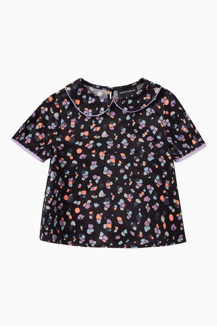 

Multicolour Polka Dot Print Top, Blue