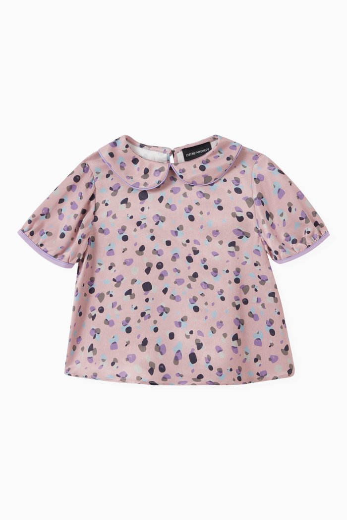 

Multicolour Polka Dot Print Top, Pink