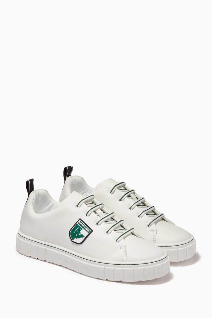 

College Eagle Logo Sneakers in Canvas, White