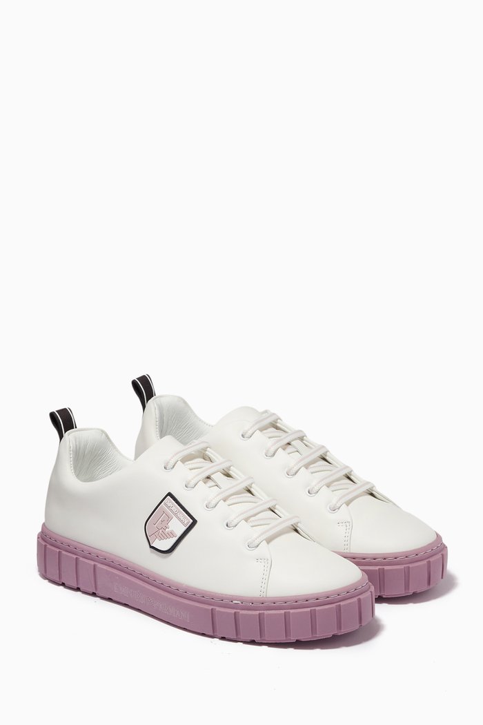 

College Eagle Logo Sneakers in Canvas, Pink