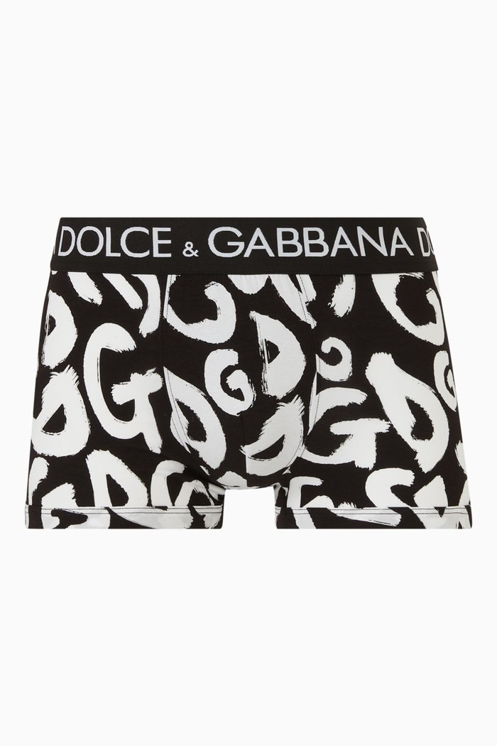 

DG Graffiti Boxers in Pima Cotton Jersey, Black