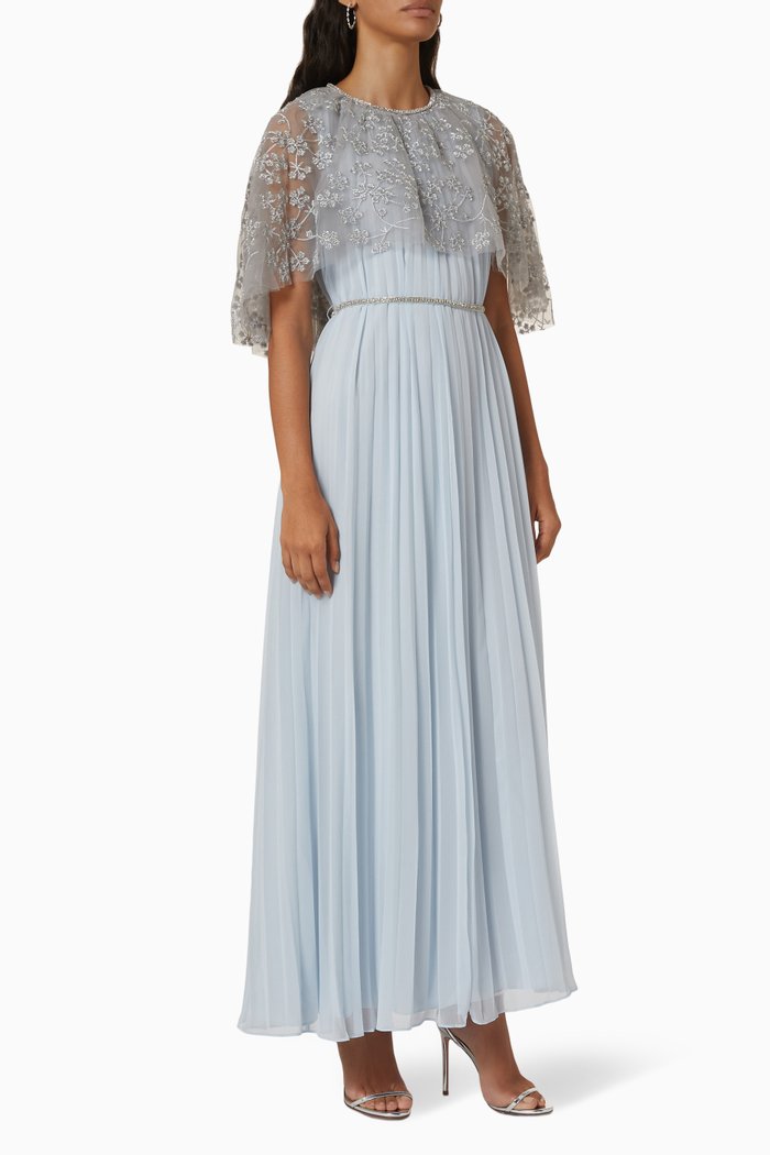

Blossom Cape Maxi Dress, Blue