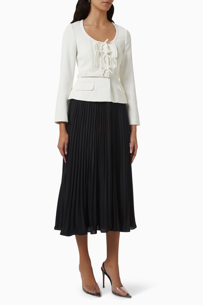 Blazer Midi Dress in Crepe, Black
