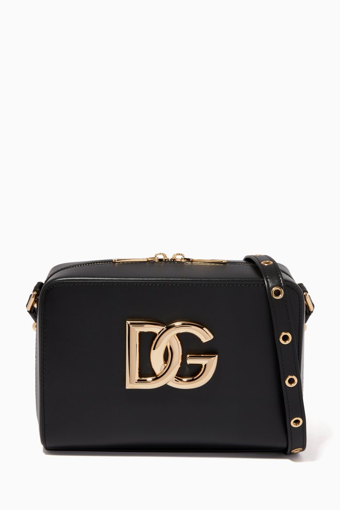 

DG Millennials Camera Bag in Calfskin Leather, Black