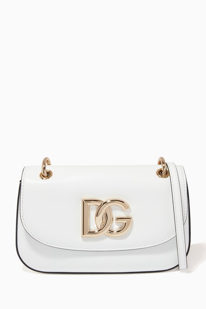 DG Millenial Small Bag in Calfskin Leather, White