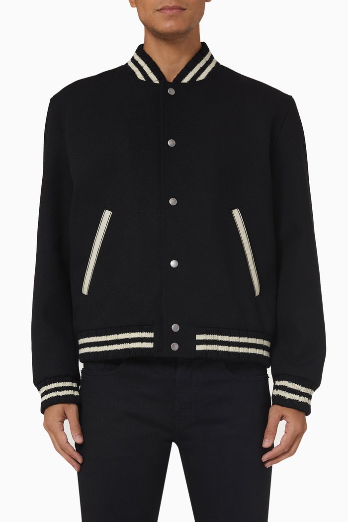 

Logo Teddy Jacket in Recycled Wool, Black