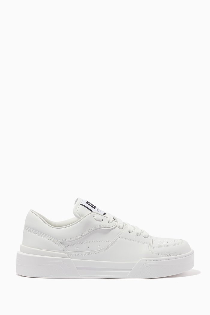 

New Roma Logo Low-top Sneakers in Nappa Leather, White