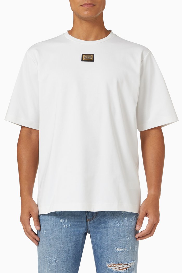 Logo T-shirt in Cotton Jersey, White