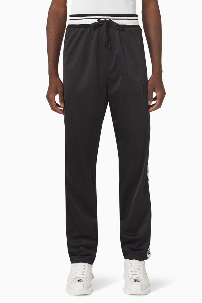 

Tennis Stripe Track Pants in Jersey, Black