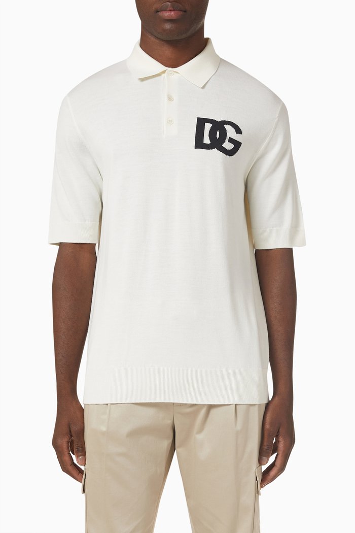 

Polo Shirt in Knit Cotton, White