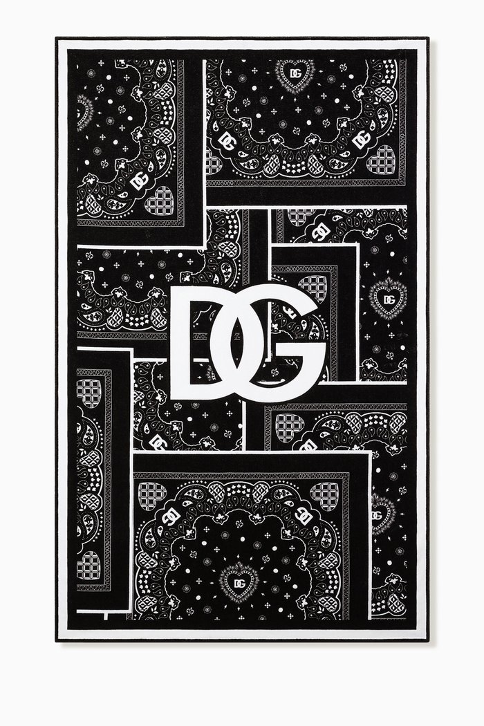 

Bandana-print Beach Towel in Cotton Terrycloth, Black