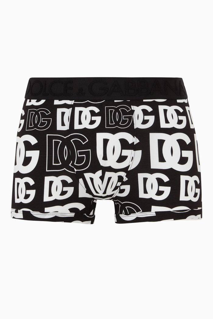 Logo Boxers in Pima Cotton Jersey, Black