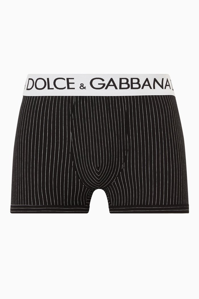 

Striped-print Boxers in Cotton, Black