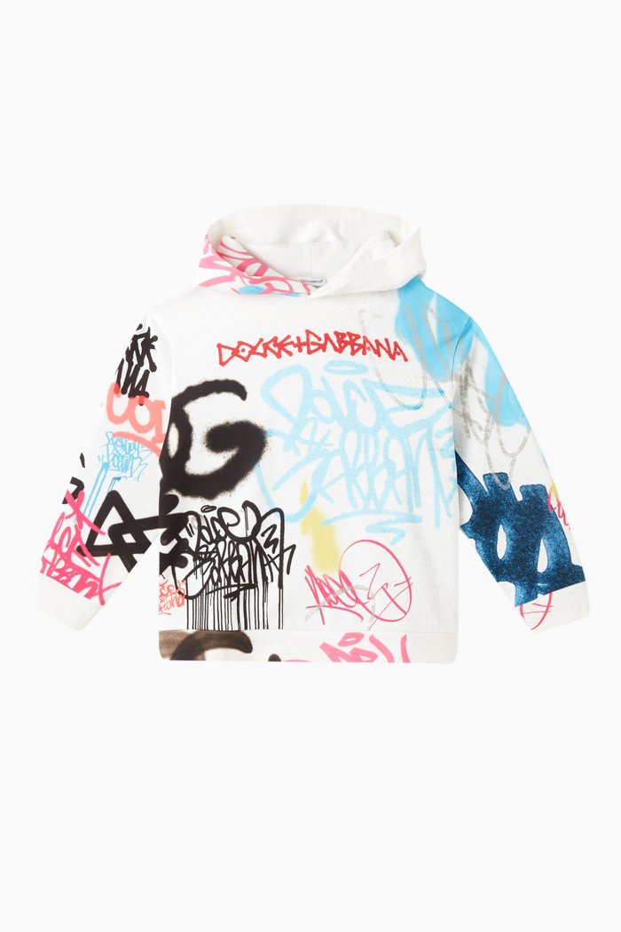 

Graffiti Hoodie in Cotton, Multicolour