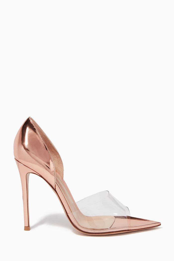 

Bree 105 Pumps in Metallic Leather & PVC, Neutral