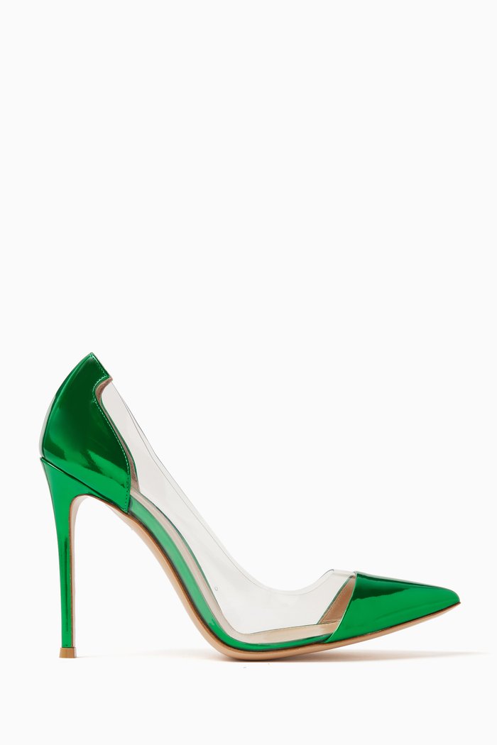 

Plexi 105 Pumps in Metallic Leather, Green