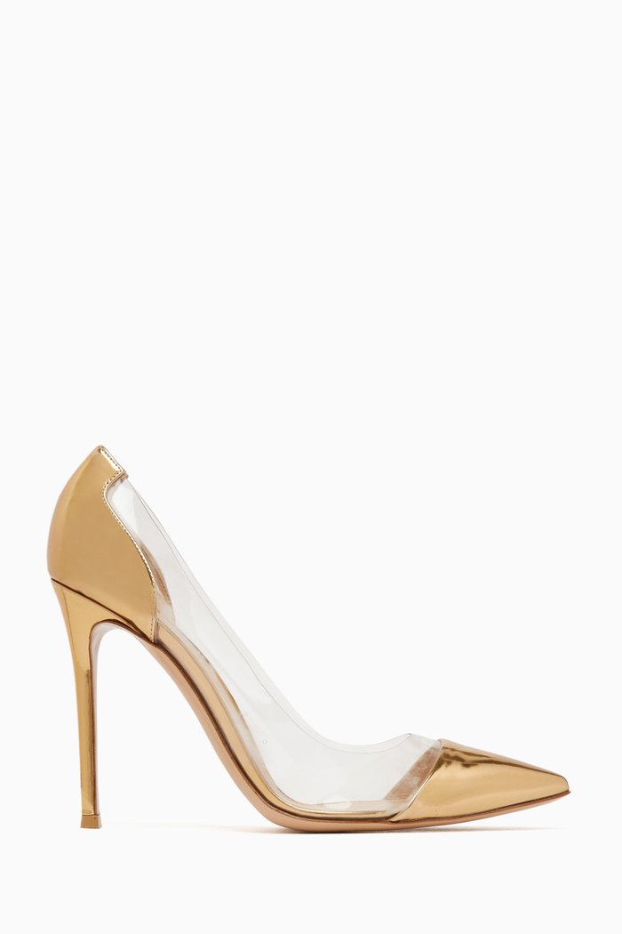 

Plexi 105 Pumps in Metallic Leather, Gold
