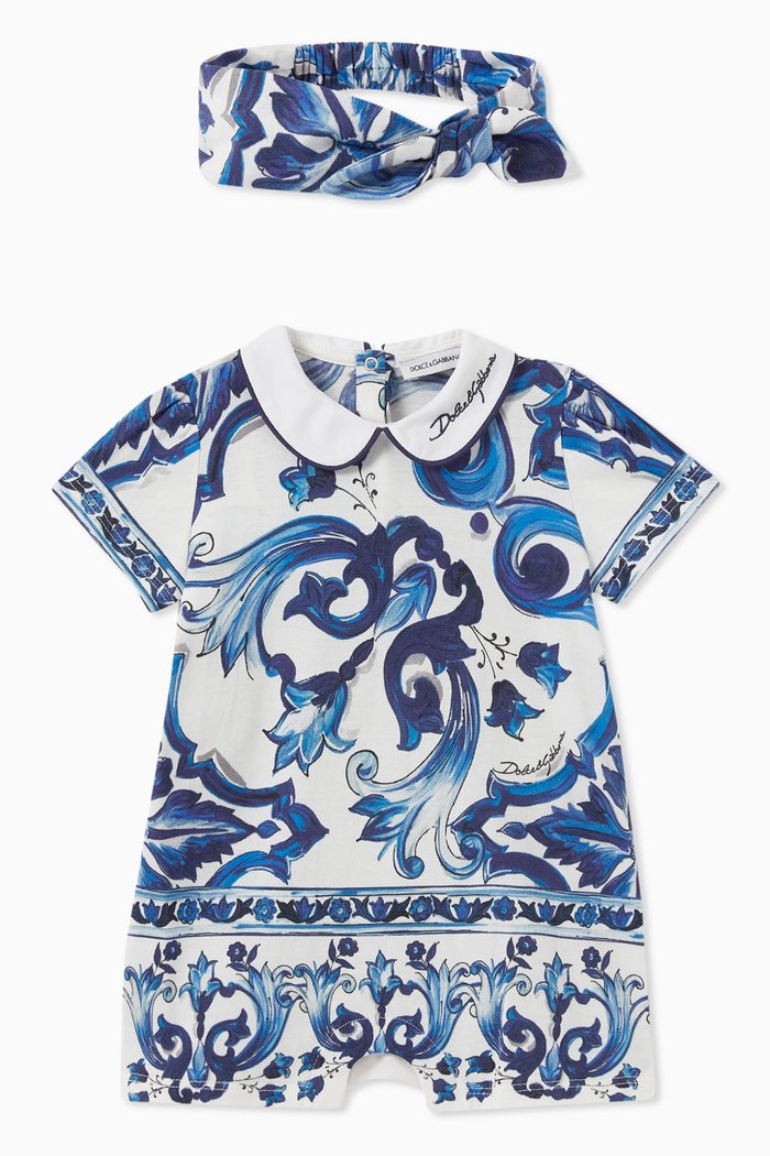 

Maiolica Bodysuit & Hat Gift Set, Blue