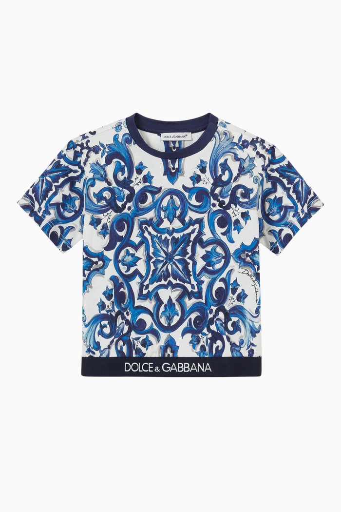 

Maiolica Logo T-shirt in Cotton, Blue