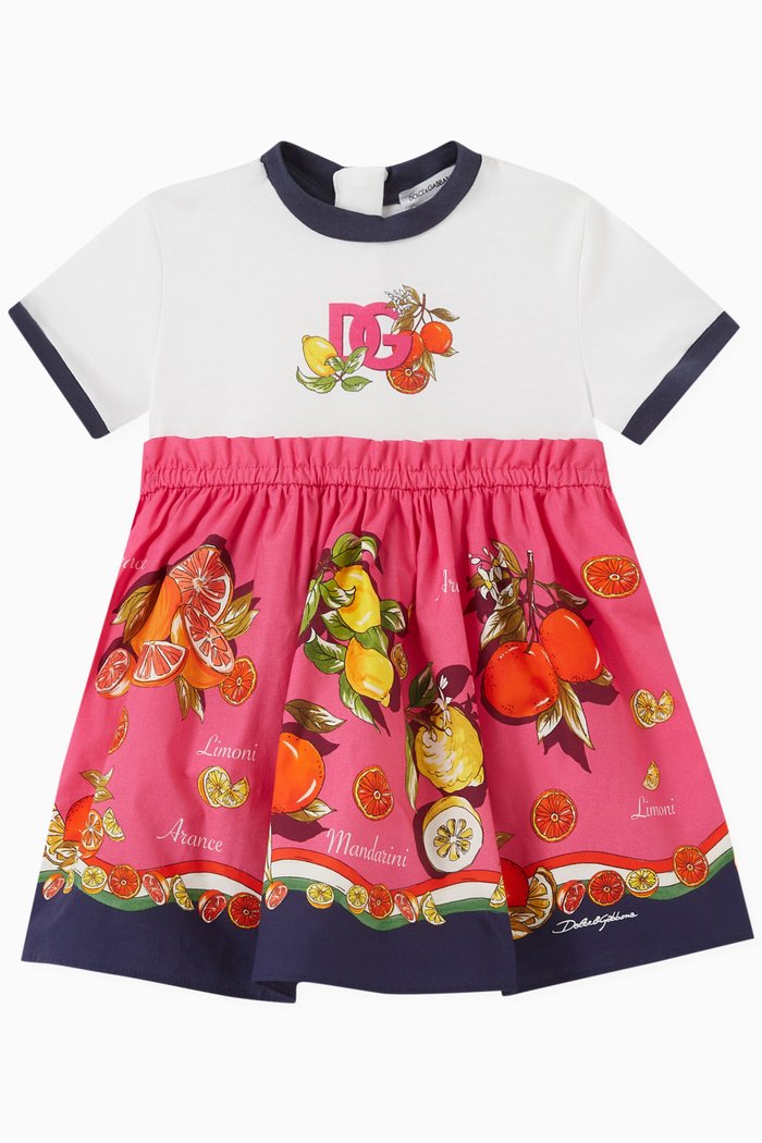 

Logo Citrus Dress in Cotton, Pink