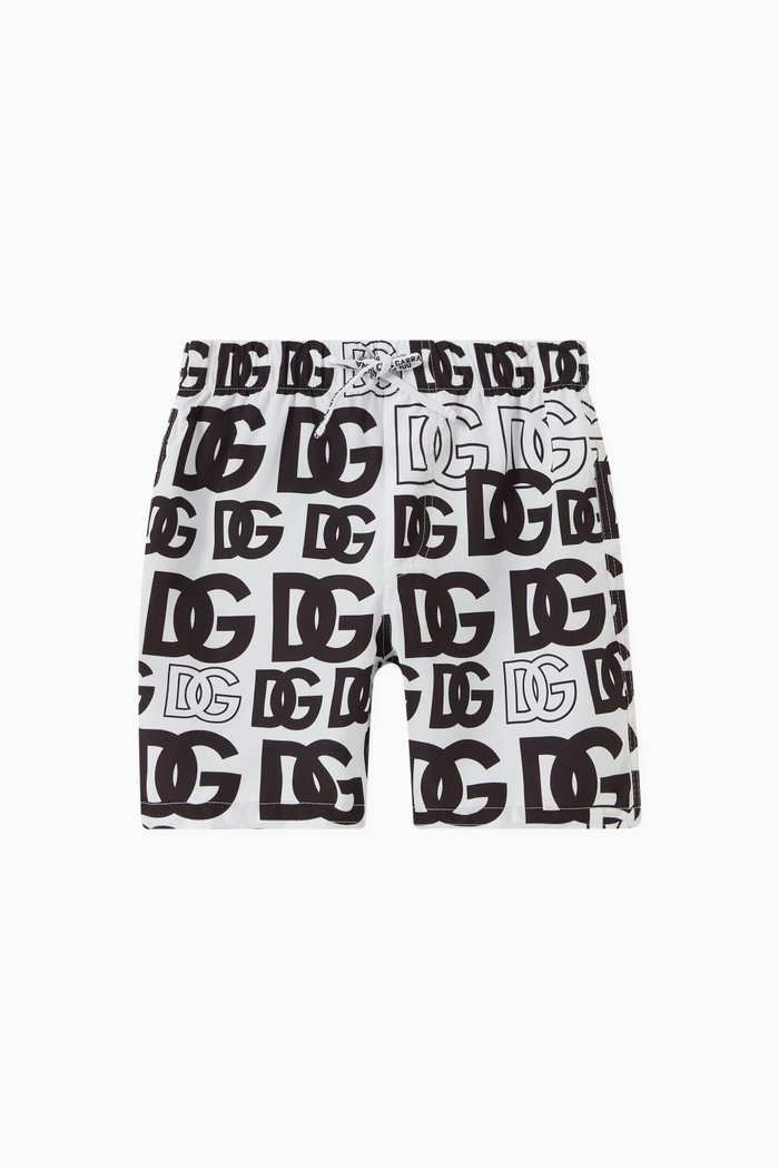 

Logo Swim Shorts in Polyester, White